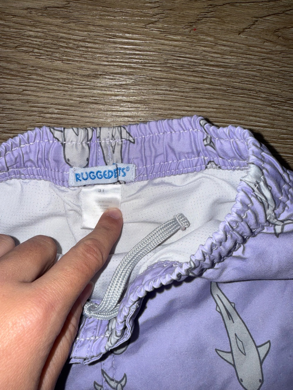 RuggedButts Boys' Jawsome Gray Swim Trunk Size 3T - Picture 7 of 7